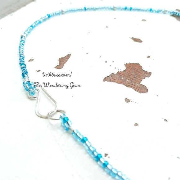 Dainty Plated Hematite Beaded Necklace, Minimalist Gemstone Jewelry, 16" - Picture 3 of 6